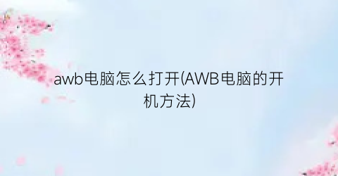“awb电脑怎么打开(AWB电脑的开机方法)