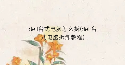 dell台式电脑怎么拆(dell台式电脑拆卸教程)