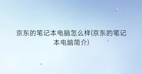 “京东的笔记本电脑怎么样(京东的笔记本电脑简介)