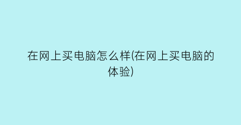 在网上买电脑怎么样(在网上买电脑的体验)