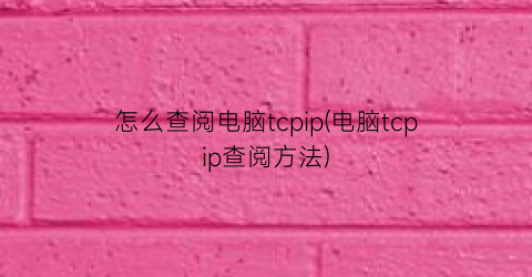 怎么查阅电脑tcpip(电脑tcpip查阅方法)