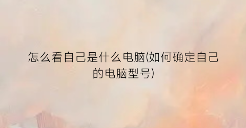 “怎么看自己是什么电脑(如何确定自己的电脑型号)