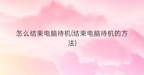 “怎么结束电脑待机(结束电脑待机的方法)