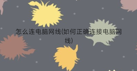 怎么连电脑网线(如何正确连接电脑网线)