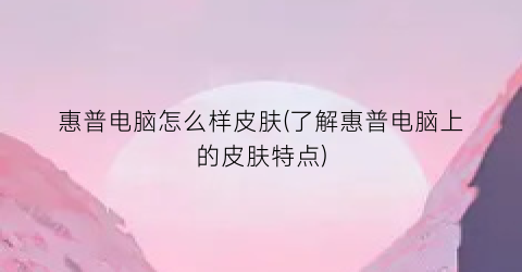 惠普电脑怎么样皮肤(了解惠普电脑上的皮肤特点)