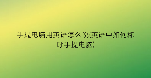 “手提电脑用英语怎么说(英语中如何称呼手提电脑)