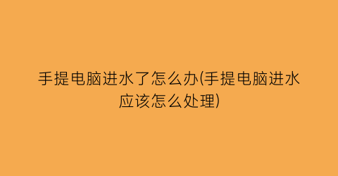 手提电脑进水了怎么办(手提电脑进水应该怎么处理)