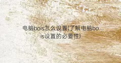 电脑bois怎么设置(了解电脑bois设置的必要性)