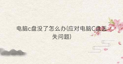 “电脑c盘没了怎么办(应对电脑C盘丢失问题)