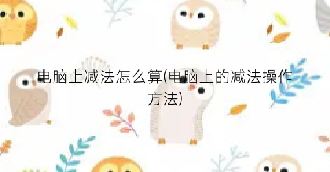 “电脑上减法怎么算(电脑上的减法操作方法)