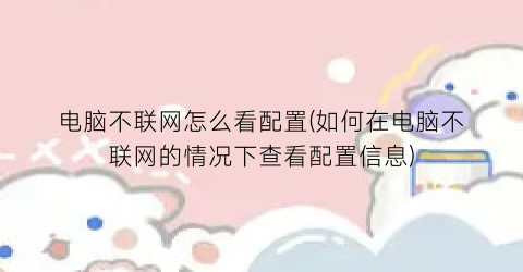 电脑不联网怎么看配置(如何在电脑不联网的情况下查看配置信息)