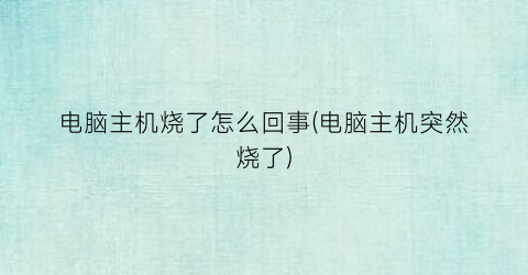 电脑主机烧了怎么回事(电脑主机突然烧了)