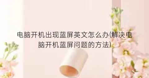 “电脑开机出现蓝屏英文怎么办(解决电脑开机蓝屏问题的方法)