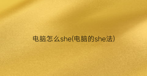 电脑怎么she(电脑的she法)