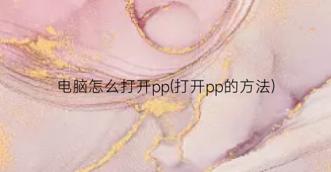 电脑怎么打开pp(打开pp的方法)