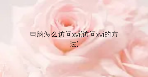 “电脑怎么访问xvi(访问xvi的方法)