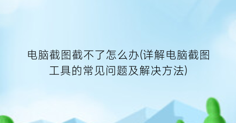 电脑截图截不了怎么办(详解电脑截图工具的常见问题及解决方法)