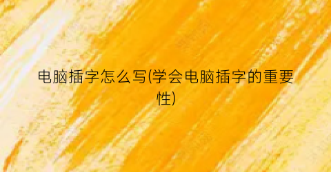 “电脑插字怎么写(学会电脑插字的重要性)