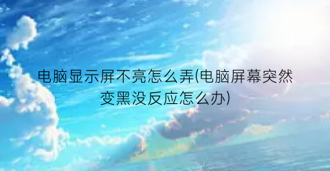 “电脑显示屏不亮怎么弄(电脑屏幕突然变黑没反应怎么办)