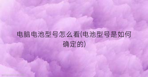 “电脑电池型号怎么看(电池型号是如何确定的)