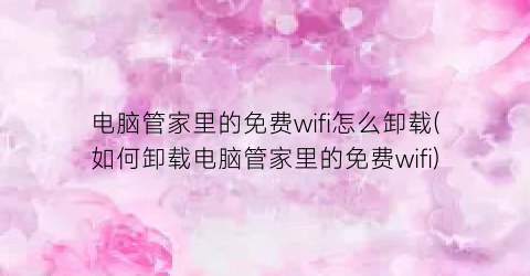 电脑管家里的免费wifi怎么卸载(如何卸载电脑管家里的免费wifi)