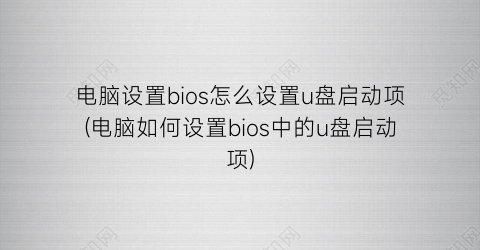 “电脑设置bios怎么设置u盘启动项(电脑如何设置bios中的u盘启动项)