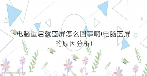 “电脑重启就蓝屏怎么回事啊(电脑蓝屏的原因分析)