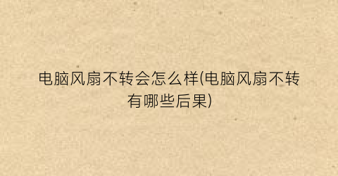 “电脑风扇不转会怎么样(电脑风扇不转有哪些后果)