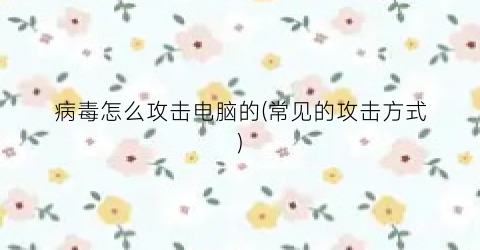 “病毒怎么攻击电脑的(常见的攻击方式)