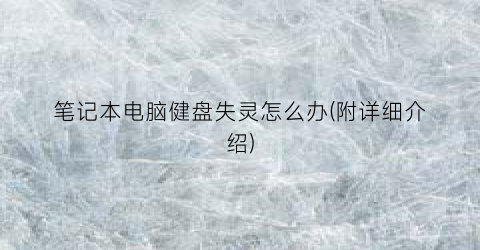 “笔记本电脑健盘失灵怎么办(附详细介绍)