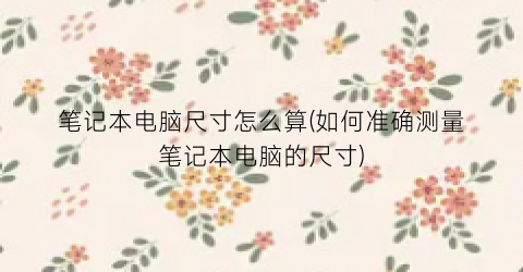 “笔记本电脑尺寸怎么算(如何准确测量笔记本电脑的尺寸)