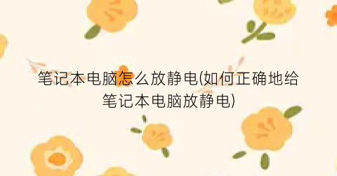 笔记本电脑怎么放静电(如何正确地给笔记本电脑放静电)