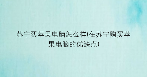 苏宁买苹果电脑怎么样(在苏宁购买苹果电脑的优缺点)