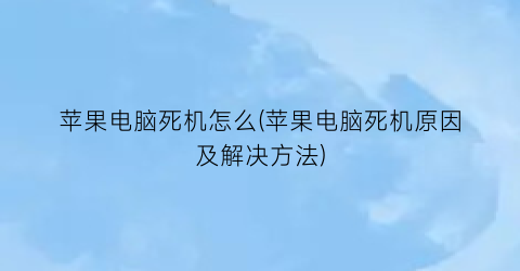 “苹果电脑死机怎么(苹果电脑死机原因及解决方法)