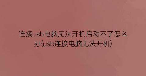 连接usb电脑无法开机启动不了怎么办(usb连接电脑无法开机)