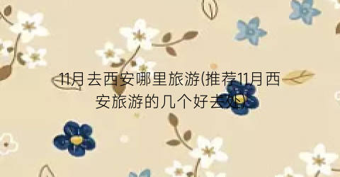 11月去西安哪里旅游(推荐11月西安旅游的几个好去处)