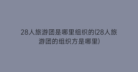 28人旅游团是哪里组织的(28人旅游团的组织方是哪里)