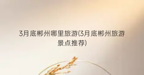 3月底郴州哪里旅游(3月底郴州旅游景点推荐)