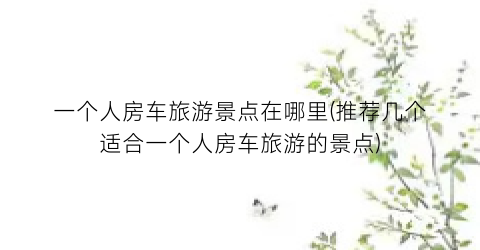 一个人房车旅游景点在哪里(推荐几个适合一个人房车旅游的景点)