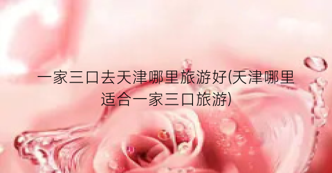一家三口去天津哪里旅游好(天津哪里适合一家三口旅游)