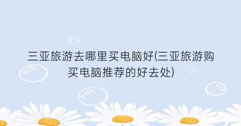 三亚旅游去哪里买电脑好(三亚旅游购买电脑推荐的好去处)