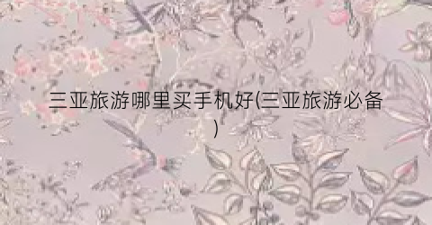 三亚旅游哪里买手机好(三亚旅游必备)