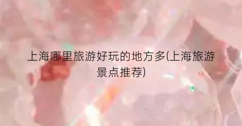 上海哪里旅游好玩的地方多(上海旅游景点推荐)
