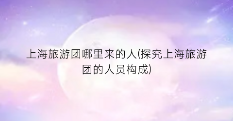 上海旅游团哪里来的人(探究上海旅游团的人员构成)