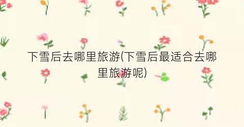 下雪后去哪里旅游(下雪后最适合去哪里旅游呢)