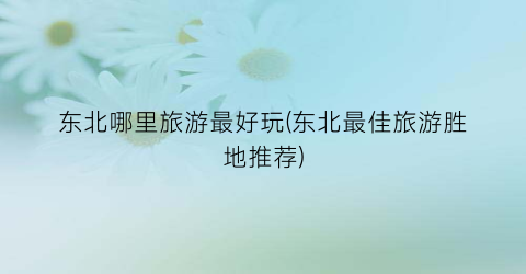 东北哪里旅游最好玩(东北最佳旅游胜地推荐)