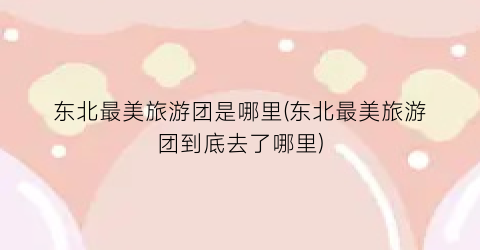 东北最美旅游团是哪里(东北最美旅游团到底去了哪里)