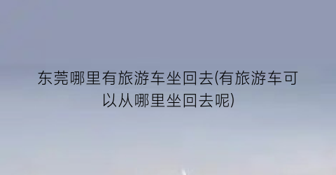 东莞哪里有旅游车坐回去(有旅游车可以从哪里坐回去呢)