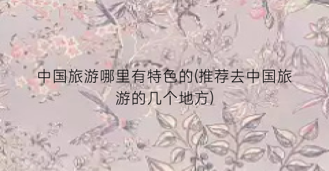 中国旅游哪里有特色的(推荐去中国旅游的几个地方)
