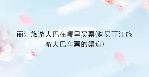 丽江旅游大巴在哪里买票(购买丽江旅游大巴车票的渠道)